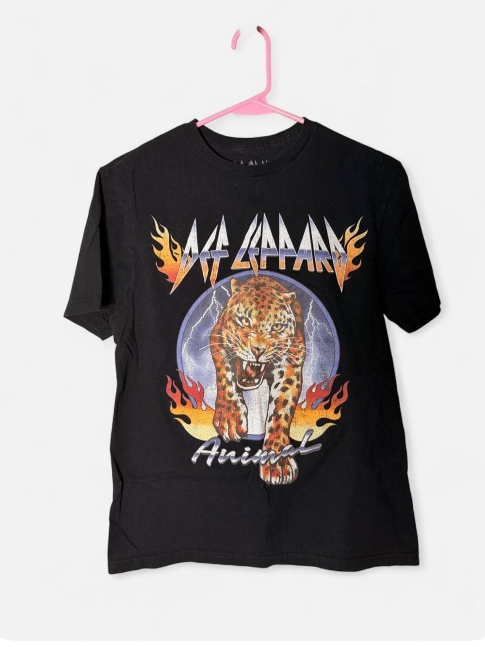Def Leopard Black 'Animal' Graphic Tee